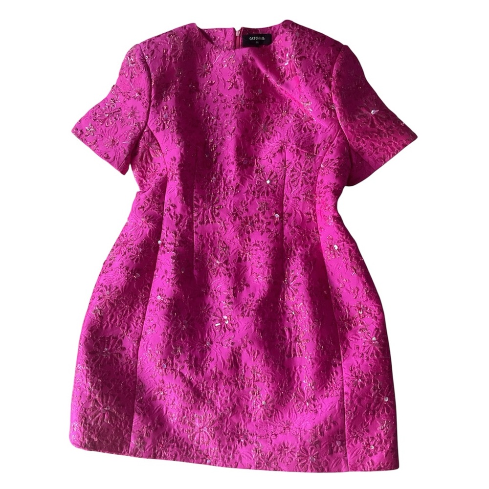 Astrid Pink Jacquard Floral Mini Dress. Catchall New with Tags Size XL